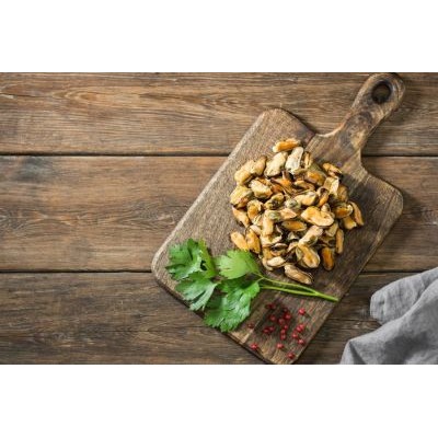 Čilinės midijos mėsa, virta, glazūruota, šaldyta, 100-200 g, 1 kg